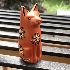 Hand carved Kenyan Kitty in Rust